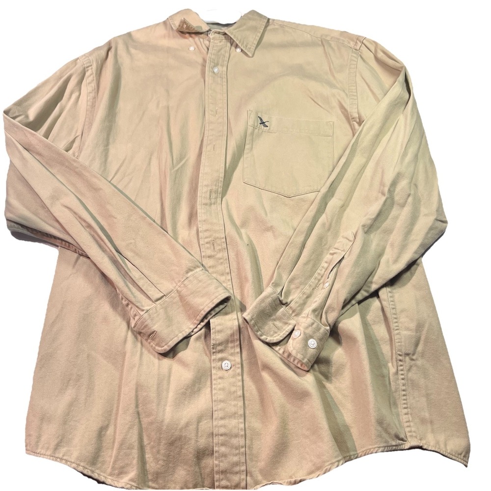 VTG Eddie Bauer Men's Button Down 100% Cotton Size Medium Heavy Weight EUC